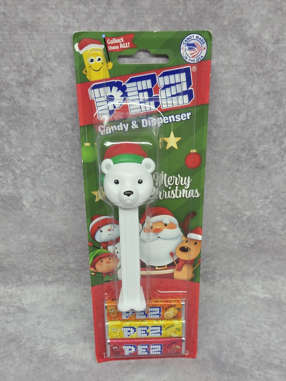 Pez Singles- Christmas- Polar Bear D, Mint on Card